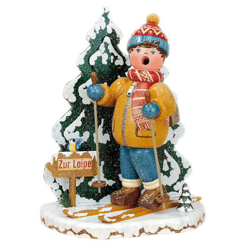 Hubrig Räuchermann "Winterkinder Schneeschuhfahrer", Winter, Schnee